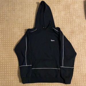 Supreme Black Piping Hoodie